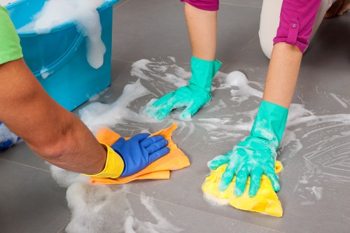 Local cleaners working in a W6 apartment building