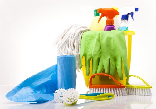 After builders cleaning work in a W6 home after renovation