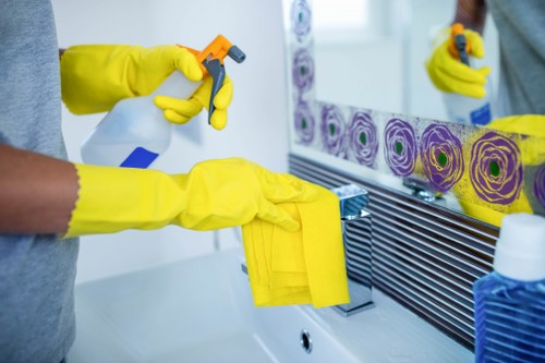 Local deep cleaning team working in a W6 apartment
