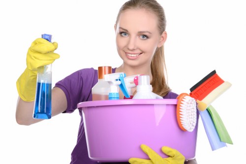 Local cleaning team working in a West London flat